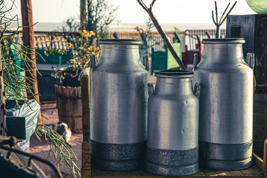 milk cans